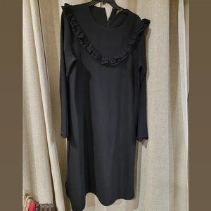 Turkish black midi ruffle dress